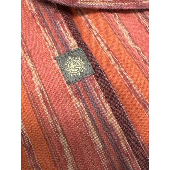 The Territory Ahead Men's XL Burnt Orange Brown Striped Short Sleeve Shirt - Picture 5 of 6